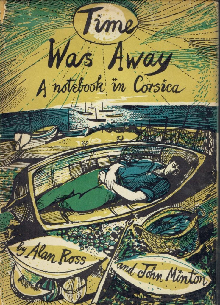 A book cover depicting a young man with dark hair wearing military green trousers and a blue shirt sleeping ina rowing boat under a blazing sun